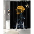 thumbnail image 3 of Split Shower Curtain for Transfer Bench, Yellow Roses Fabric Shower Curtains for Bathroom, Modern Art Splash Flowers Butterfly Tub Sliding Transfer Bench Waterproof Bath Curtains 72"x96", 3 of 9