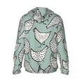 thumbnail image 3 of Balery Hand Drawn Chickens Men's Women's UPF 50+ Sun Protection Lightweight Hoodie Performance Long Sleeve Shirt for Fishing Running-Small, 3 of 9