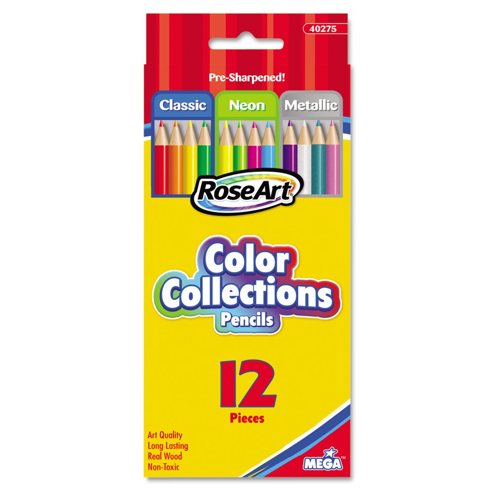 RoseArt Color Collections Colored Pencils, Classic/Neon/Metallic