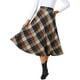 thumbnail image 1 of Falda larga de cuadros vintage de cintura alta en A de INSPIRE CHIC para mujer con bolsillos XS caqui, 1 of 6