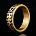 thumbnail image 4 of Unique skull Ring For Men 14K Yellow Gold Trendy men's retro style men with stars punk Gift Jewelry, 4 of 6