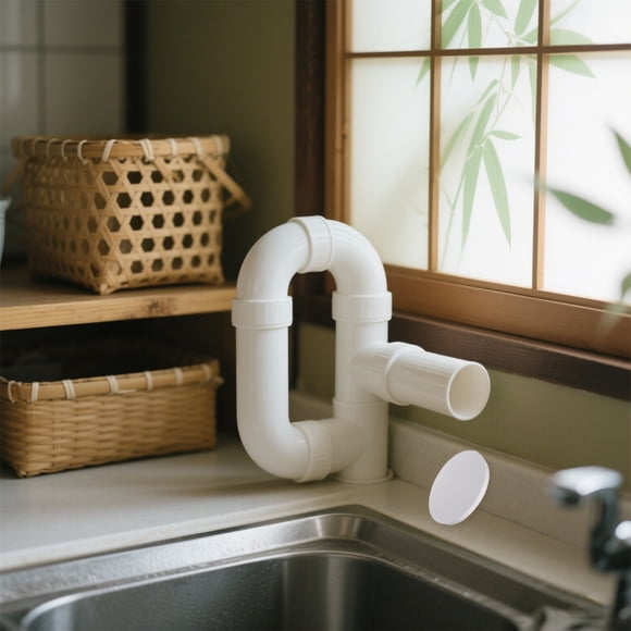 Luxshiny 4pcs PVC Pipe End Cover for Water Leakage Prevention Universal Design for Bathroom Pipes