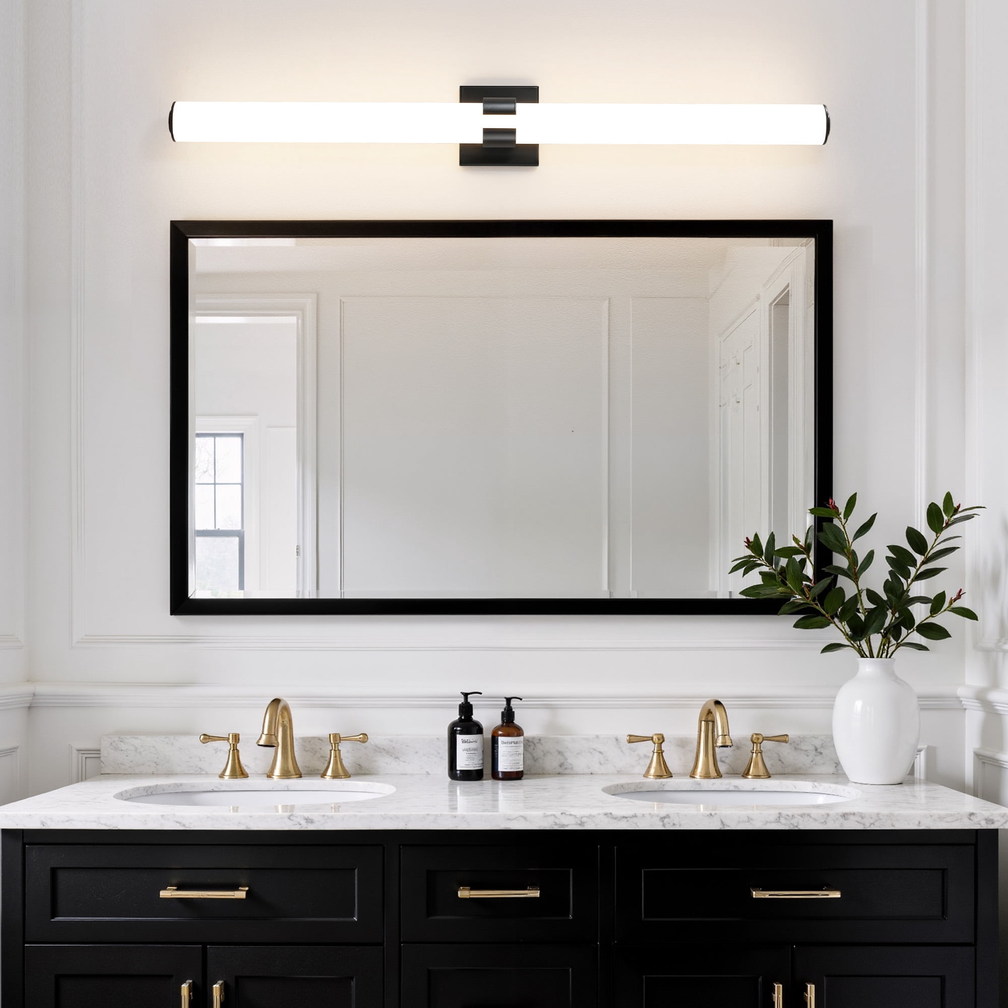 KAISITE Modern 1-Light Dimmable LED Bathroom Vanity Light, Waterproof Lamps for Bathroom, Acrylic Lampshade