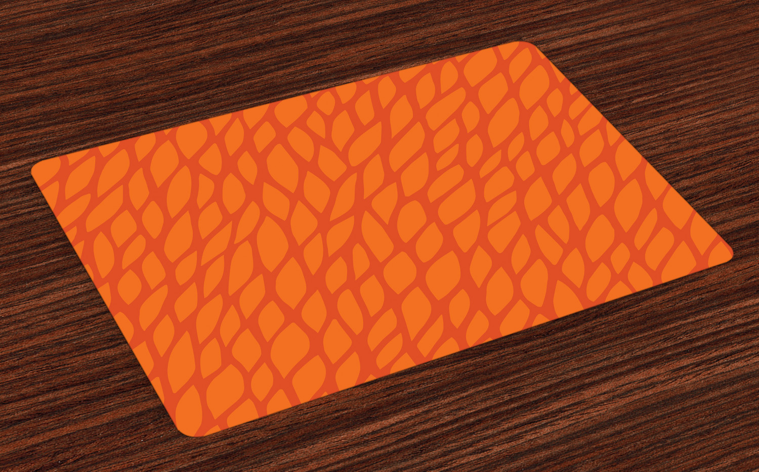 Burnt Orange Placemats Set of 4 Abstract Foliage Leaves Pattern Sketch