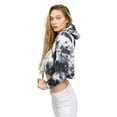 thumbnail image 2 of G-Style USA Women's Tie Dye Crop Top Hoodie Sweatshirt LH13118 - Cloud Gray - Small, 2 of 6