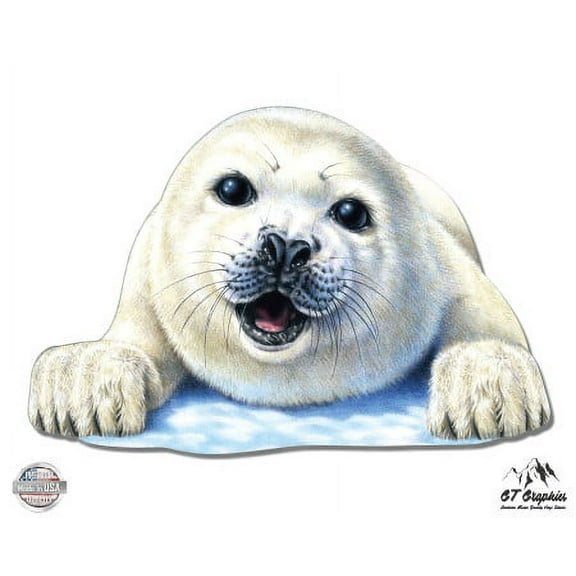 Cute Seal - 3" Vinyl Sticker - For Car Laptop I-Pad Phone Helmet Hard Hat - Waterproof Decal