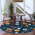 thumbnail image 5 of Sports Theme Round Area Rug 5ft Washable Large Round Rug for Living Room, Soft Non-Slip Circle Rugs for Dining Room, Cartoon Soccer Baseball Basketball Star Blue Carpet for Bedroom Entryway Office, 5 of 9