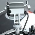 thumbnail image 2 of Motorcycle Handlebar Mount Phone Holder Adjustable Aluminum Alloy Stand Shock-proof Mounted Mobile Cell Clip Cradle Support, 2 of 9