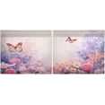 thumbnail image 3 of 24 Inch Length Kitchen Curtains Watercolor Flower Butterfly 2 Panels Half Window Sheer Curtains Rod Pocket Farmhouse Short Drapes for Bathroom Cafe Basement Home Decor, 3 of 7
