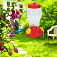 thumbnail image 5 of Plastic Hanging Hummingbird Feeders Birds Water Dispensers Transparent Feeding Stations Ports Easy Cleaning Filling Containers for Outside Home Outdoor Garden Patio Gift Decoration Supplies Pack of 2, 5 of 7
