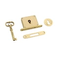thumbnail image 2 of Juego de cerradura de gabinete con llave, Cerradura para puerta de gabinete de latón, cerradura de cajón cuadrada resistente decorativa, diseño Retro Cerradura 6cmx3.5cmx1cm, 2 of 9
