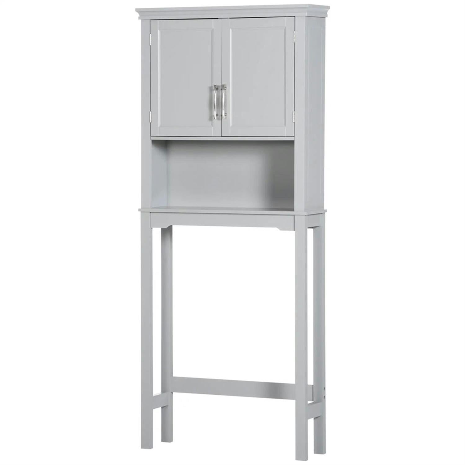 Demi Bonn 65" Over The Toilet Storage Cabinet with Adjustable Shelves, Bathroom Shelf Over Toilet Rack, Bathroom Storage Cabinet Organizer, Gray