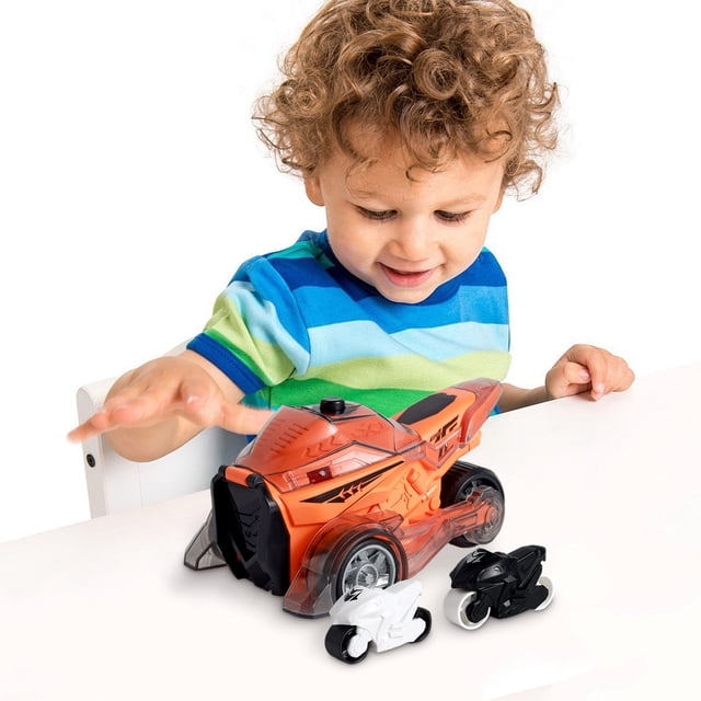 Catapulta deslizante genial - Juguetes funcionales para niños - Catapulta de motocicleta y coche de juguete para niños. Catapulta deslizante genial. Juguete funcional.