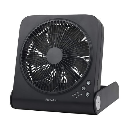 

[Yamazen] Fan FUWARI desk fan PUSH switch 9 blades 3 levels of air volume adjustment 2WAY power supply (USB/AC) with timer function Black YTD-C80(B) []