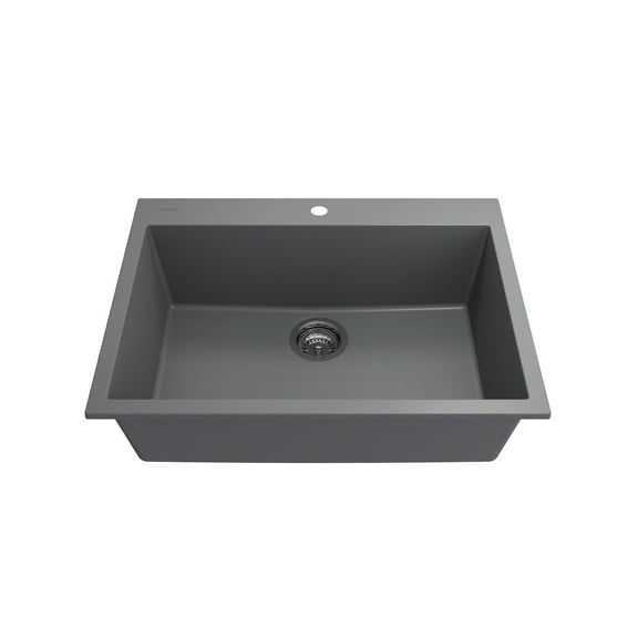Bocchi 1634-0126 Campino Uno 27" Undermount Single Basin Granite Kitchen Sink - Grey