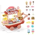 thumbnail image 4 of Red Children’S 48Pcs Ice Cream Cart Toy, Simulation Trolley Candy Set Dessert Play Pretend Role Fun, 4 of 7