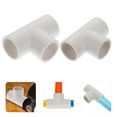 thumbnail image 1 of OULII 30Pcs PVC Pipe Fitting T Shape Connecting Pipes White Lightweight Plumbing, 1 of 8