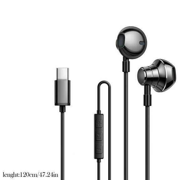 USB C Earbuds with Microphone , in-Ear Wired Headphones with Noise Isolating, Type C Earphone Heavy Bass Stereo Headsets Compatible with , Android Smartphones, for Most USB-C Devices