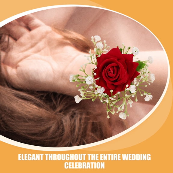 FUEENIRVA Red Rose Wrist Corsage for Bridesmaids and Wedding Party Durable Reusable Accessory