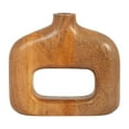 thumbnail image 6 of Rectangular Hollow Vase for Living Room Decor - Handcrafted Mango Wood Boho Home Decor Flower Vase for Table or Office Display - Open Cutout Display for Bedroom Vanity and House - 7", Brown, 6 of 15