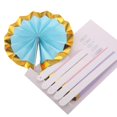thumbnail image 6 of Efavormart Set of 6 Assorted Paper Fan Decorations with Gold Foil Rim Paper Pinwheels Wall Hanging Decorations Kit - 8" | 12" | 16", 6 of 11
