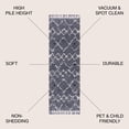 thumbnail image 3 of JONATHAN Y MERCER SHAG 2 x 8 Runner Rug, Mercer Plush Tassel Moroccan Geometric Trellis - Blue/Cream, MCR102A-28, 3 of 4