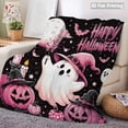 thumbnail image 2 of Kojanyu Halloween Throw Blanket Cute Ghost Pumpkin, Double Sided Flannel Fleece Soft Cozy Fall Decor Blanket, 2 of 8