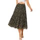 thumbnail image 1 of Falda Floral para Mujeres Chifón A-line Larga con Volantes Boho Verano Midi Falda S Verde, 1 of 8