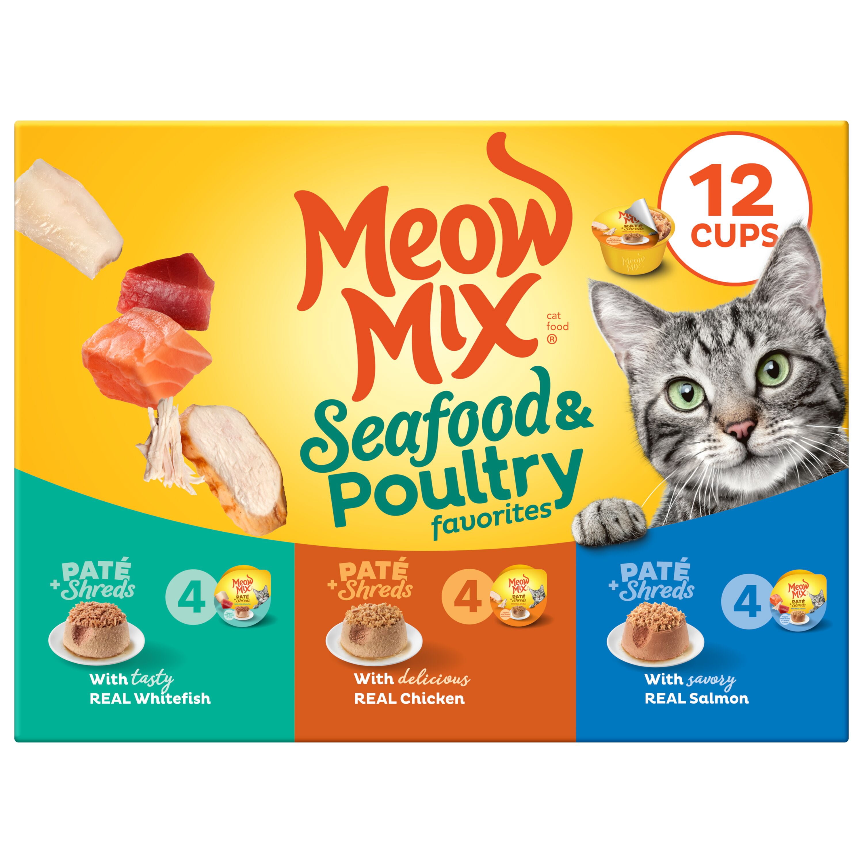 Meow Mix, Wet Cat Food, Tenders in Sauce 2.75 oz Cup, 12 Pack