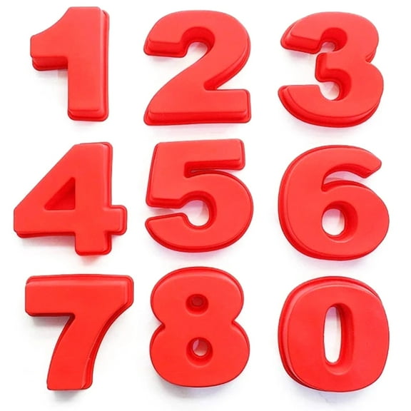 9 Pieces Chocolate Moulds Silicone Numbers Shaped Baking Molds Fondant Moulds