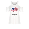 thumbnail image 4 of Tops con estampado de día de la independencia de manga corta con cuello en V para mujer a la moda para mujer Fridja  hjk4811, 4 of 5