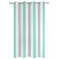 thumbnail image 2 of Outdoor Curtains for Patio, Aqua Stripe Waterproof Blackout Outside Curtain for Porch/Pergola/Gazebo, Geometric Grey White Vertical Striped Thermal Insulated Drapes for Cabana, 1 Panel, 54 x 84 Inch, 2 of 8