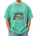 thumbnail image 2 of Mens Shirts USA 250th Anniversary Shirt for Men, 250 Anniversary Printed Short Sleeve T-Shirt American Flag Printed Patriotic Tee, 4th of July CrewNeck Short Sleeve Patriotic Men Tops Green M, 2 of 5
