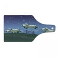thumbnail image 1 of Cartoon Cutting Board, Counting Sheep to Sleep Fluffy Farm Animals over the Fence, Decorative Tempered Glass Cutting and Serving Board, in 3 Sizes, by Ambesonne, 1 of 2