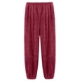 thumbnail image 2 of Kelon Women's Casual Pants, Women Fleece Pajama Pants Warm Loungewear Loose Soft Pajamas Solid Color Patterned Nightwear, S, 2 of 3