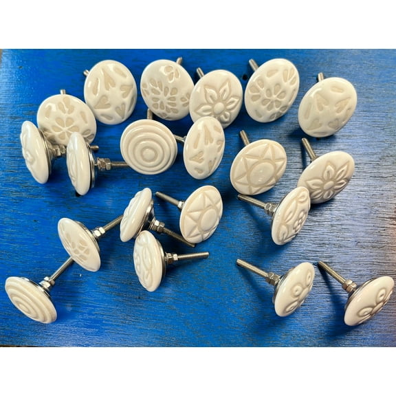 Assorted 25 PC Chemical Ceramic Cabinet Knobs Pulls for Drawer Closet Dresser Cupboard Wardrobe Furniture Door Ceramic knobs flower design knobs