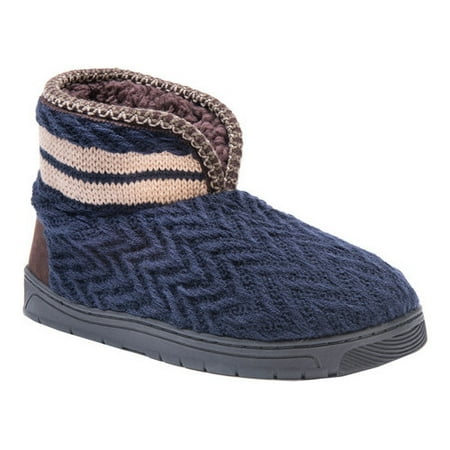 muk luks men's nordic knit bootie slipper socks