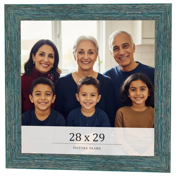 28x29 Frame Blue Rustic Barnwood Solid Wood Picture Frame Width 1.25 Inches | Interior Depth 0.5