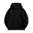 thumbnail image 5 of Besolor Teen Kids Girls Clothes Sweatshirts Casual Removable Long Sleeve Hoodies Fall Winter Oversized Fleece Jackets with Pocket(9-10 Years,Black), 5 of 7