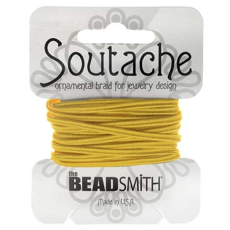 Soutache Cord - BeadSmith Soutache Braided Cord 3mm Wide - Goldenrod Yellow (3 Yards)