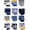 Gray/Blue, variant on Disney Baby Boys Mickey Mouse Assorted Color Design 12 Pair Socks Set, Age 0-24 Months