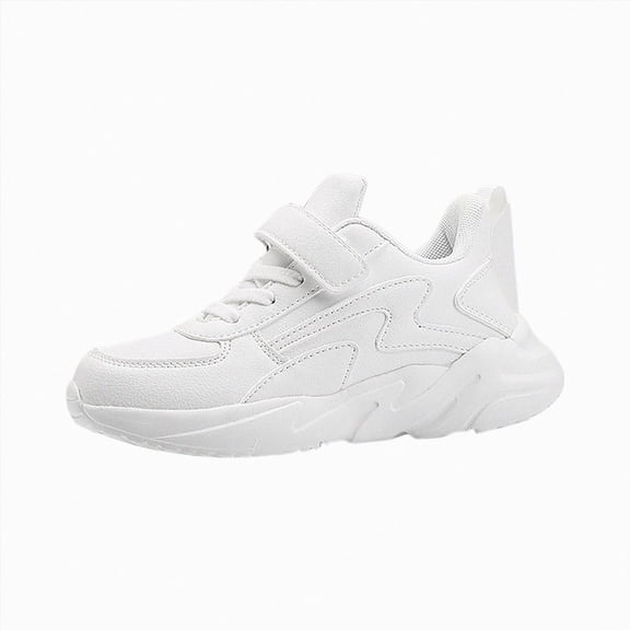 NIEWTR Kids Boys & Girl Lightweight Running Shoes, Breathable Athletic Slip On Casual Walking Sneakers Shoes Big Kid(White,6)