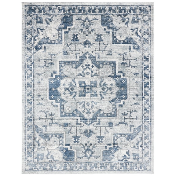 SAFAVIEH Martha Stewart Denver Oregon Area Rug, Navy/Ivory, 9' x 12'