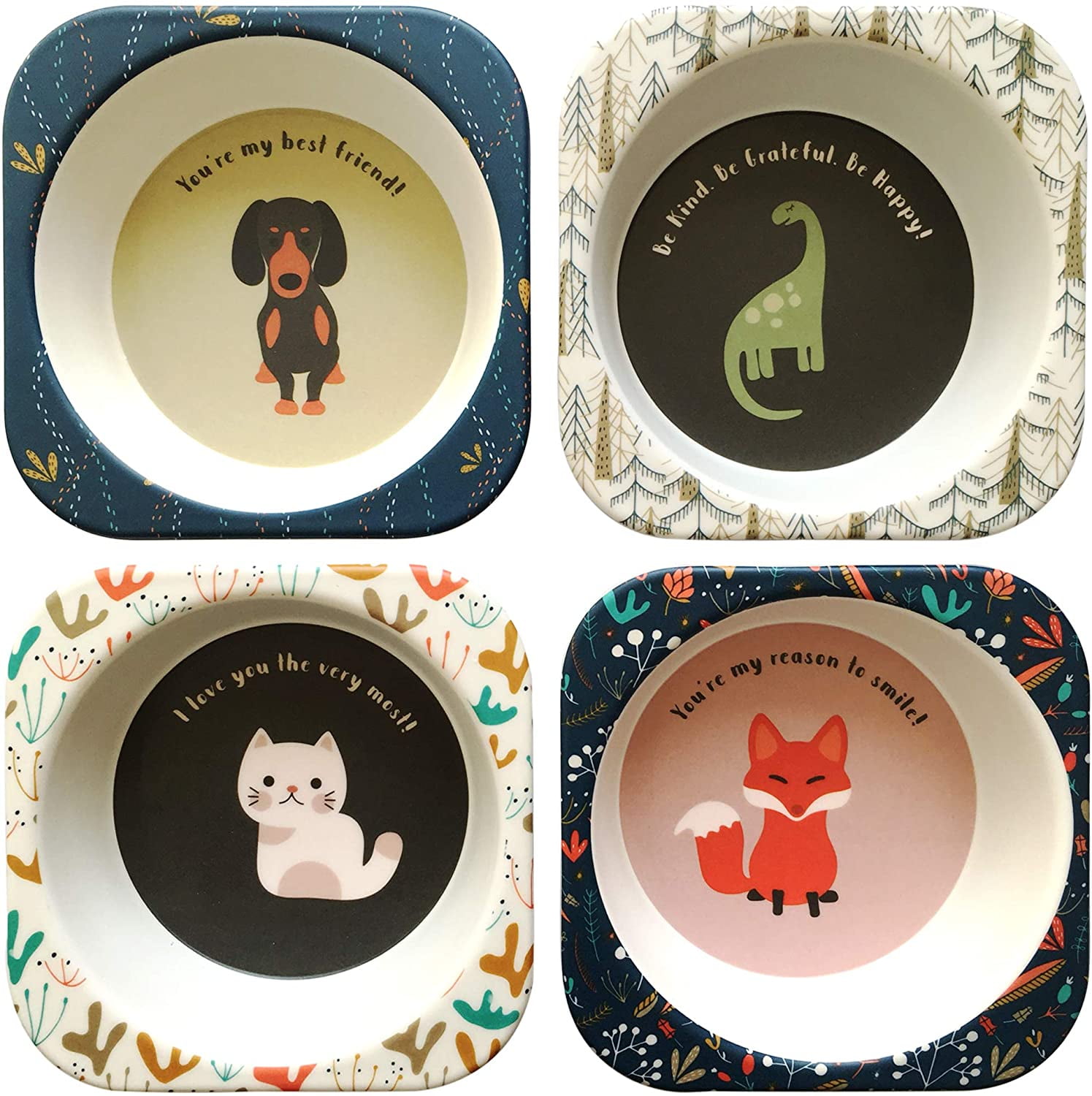 Baby Toddler Feeding Dinner Plate Colourful Cute Animal Friends BPA Free 12M+ 