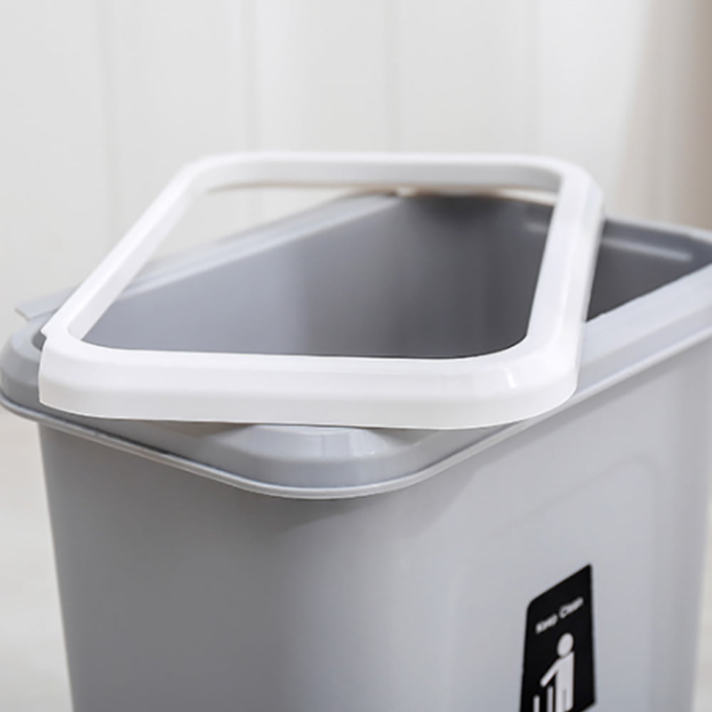 50L Lift Top Plastic Dustbin Waste Rubbish Storage Recycling Recycle Bins Grey 
