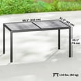 thumbnail image 2 of 59" Outdoor Dining Table for 4-6 People, Grey Wood-Effect PSPC Plastic Top with Rust-Resistant Galvanized Steel Frame, Rectangular Patio Table for Garden, Deck, and Porch, 2 of 7