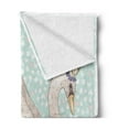 thumbnail image 2 of Queen Soft Flannel Fleece Throw Blanket, Cartoon Swan on Water Crown Flowers Dreamy Fairytale Kids Playroom, Cozy Plush for Indoor and Outdoor Use, 70" x 90", Mint Green Beige Coral, by Ambesonne, 2 of 5