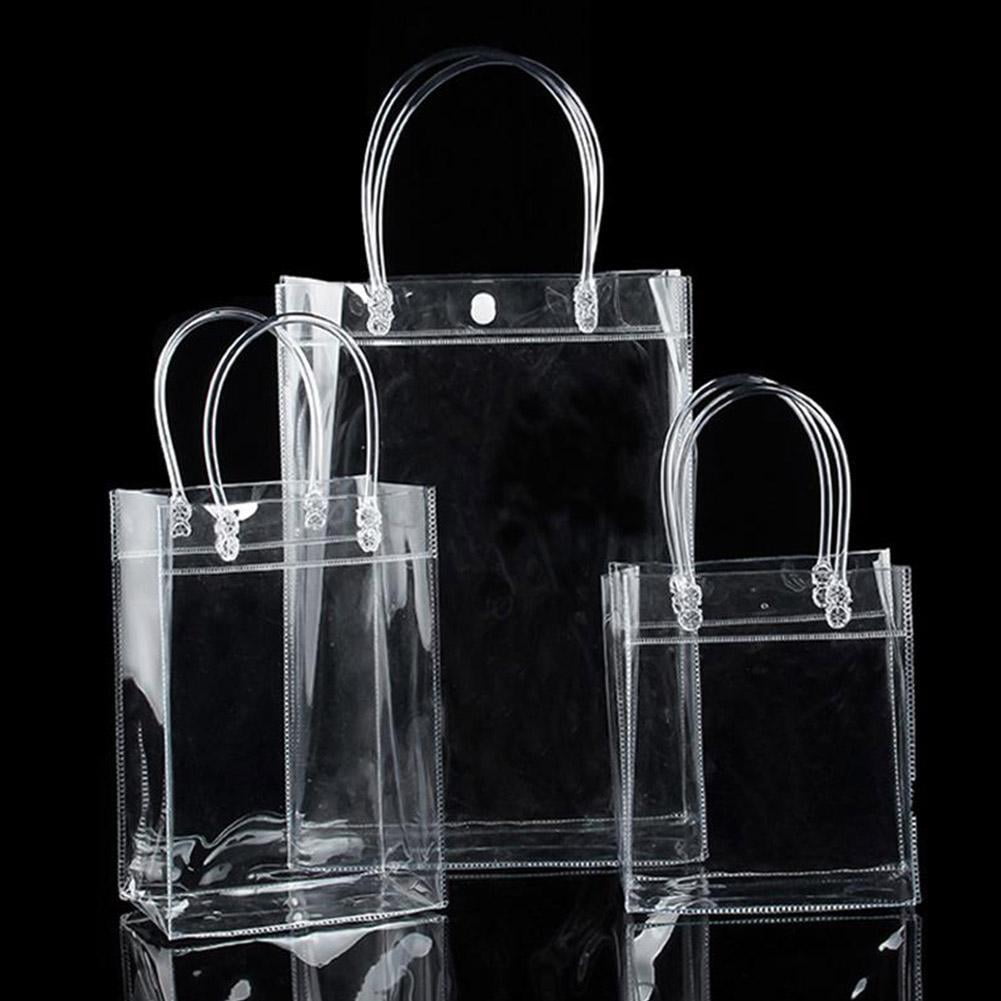 250pcs PVC Tote Shopping Bag Shoulder Transparent PVC Clear Duffle