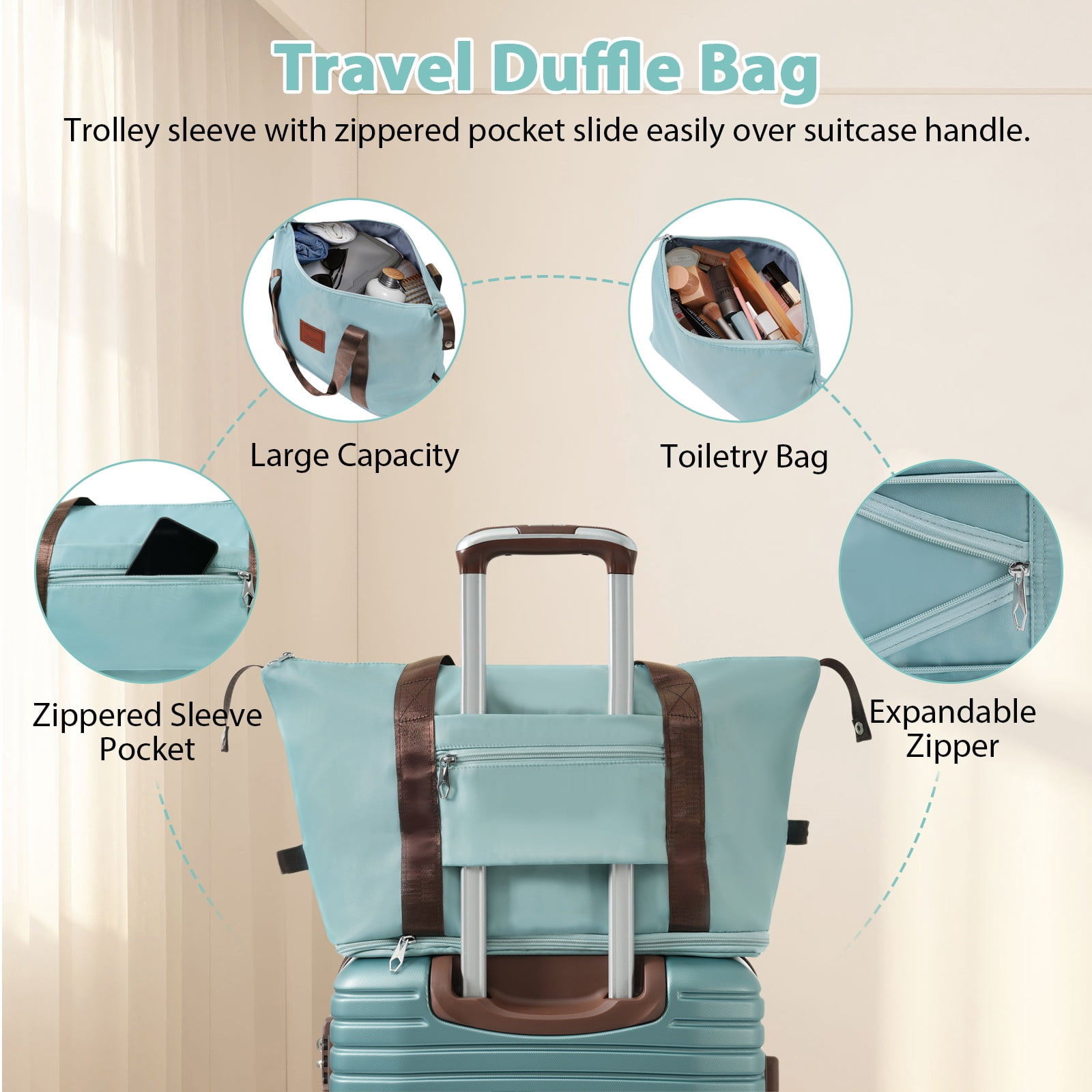 Luggage Sets 3 Piece Carry on Luggage 22x14x9 Airline Approved, Lightweight Hardshell ABS Suitcases with Wheels, 20 inch, Blue