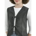 thumbnail image 4 of No Boundaries Women's Denim Vest, L/XL, Black, Cotton, 4 of 5